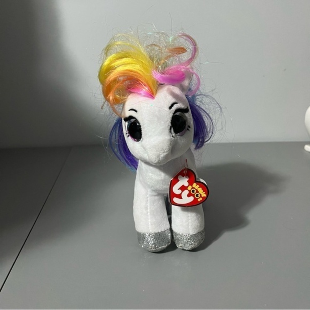 3/25$(Mix) Ty Starr White and Pink Stuffed Unicorn Plush